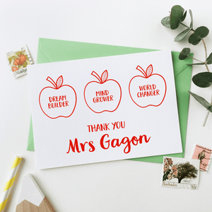 Personalised Apples For The Teacher Card - Clara and Macy