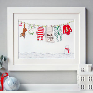 Personalised Baby's First Christmas Card - Clara and Macy