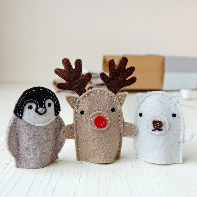 Make Your Own Winter Finger Puppets Craft Kit - Clara and Macy